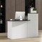 Reception Desk with Oval Table and Adjustable Shelf for Office Use